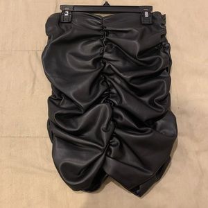 Zara Black Leather Mini Skirt